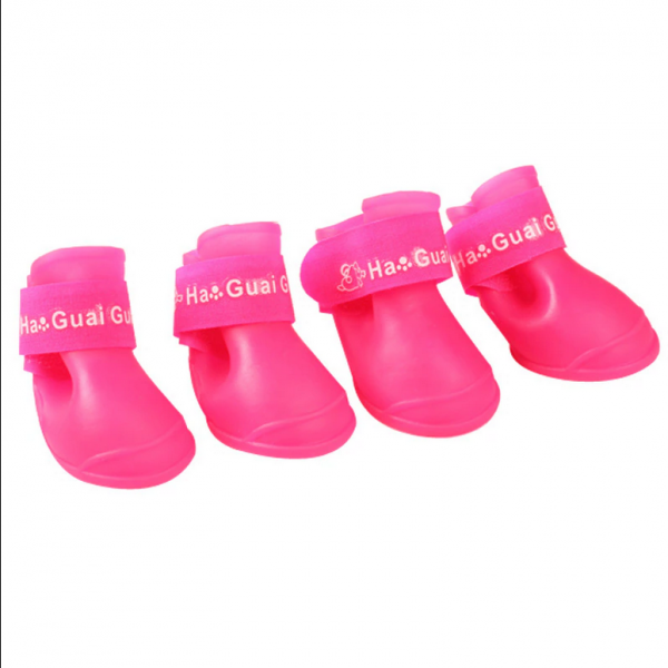 Rubber Non-slip Waterproof Dog Shoes, 4 pcs/lot, Sizes S/M/L