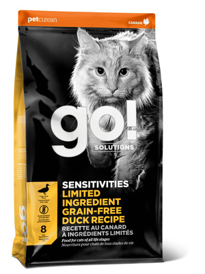 Food GO! Solutions grain-free for kittens and cats with sensitive digestion, with fresh duck